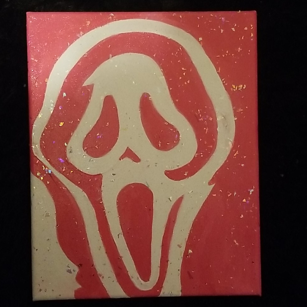 Pink/sparkly Ghost face painting